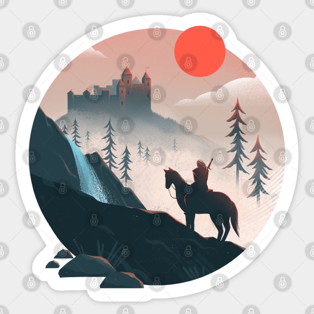 Geralt on the Ride Sticker by Anniko_story